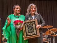 Parks & Rec's Cassandra Bryant is honored by Councilwoman Linley Jones at the 2023 MLK event.